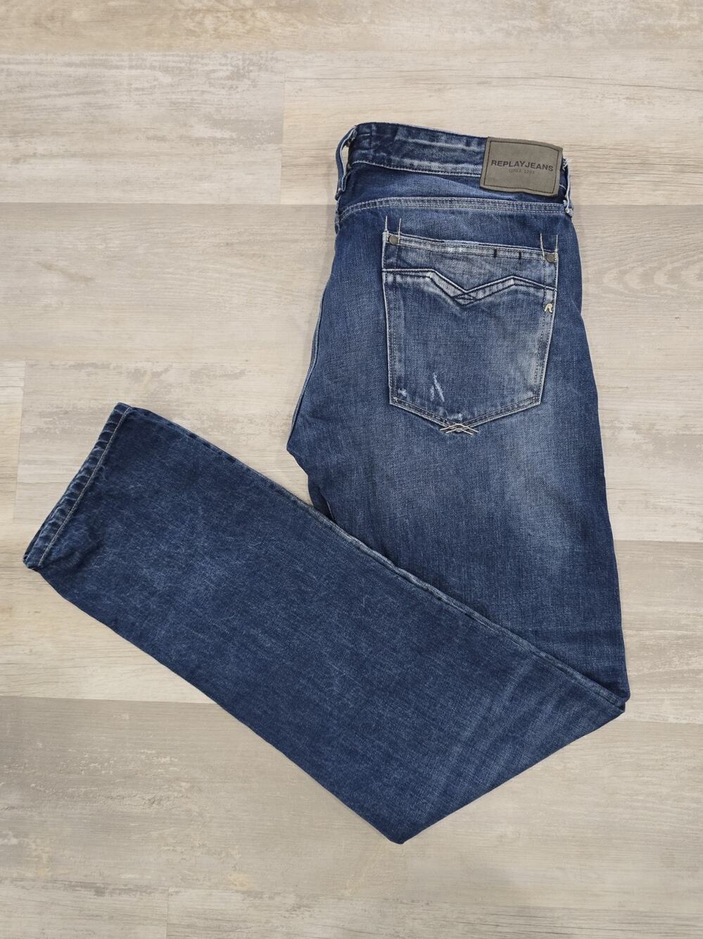 Replay NEWBILL MA955 Men's Comfort Fit Jeans Size 36x34 Blue Denim EUC